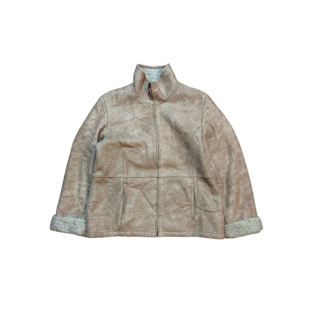 Tan And Brown Faux Fur Zip up Jacket With A Streetwear Vibe